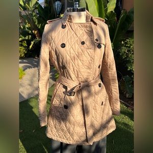 Burberry London plaid quilted trench coat